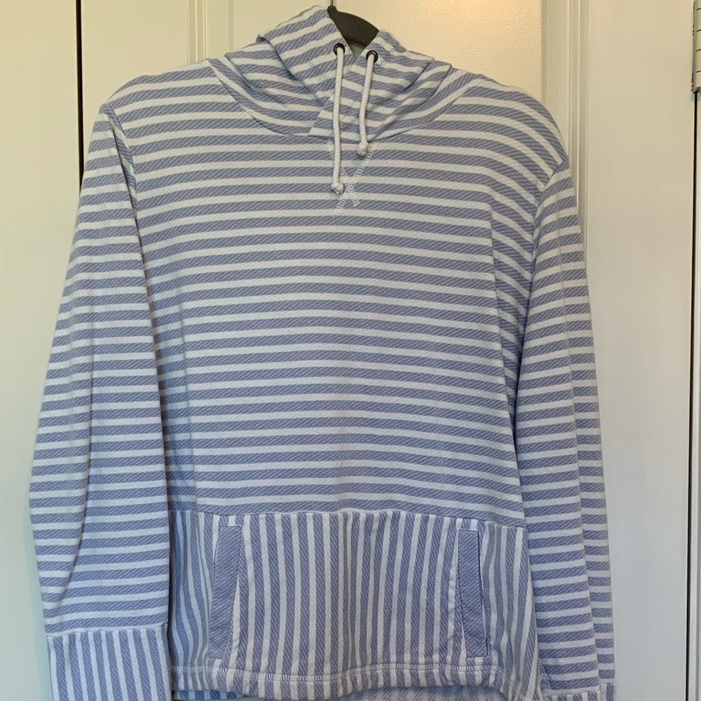Striped j.crew pullover sweater.